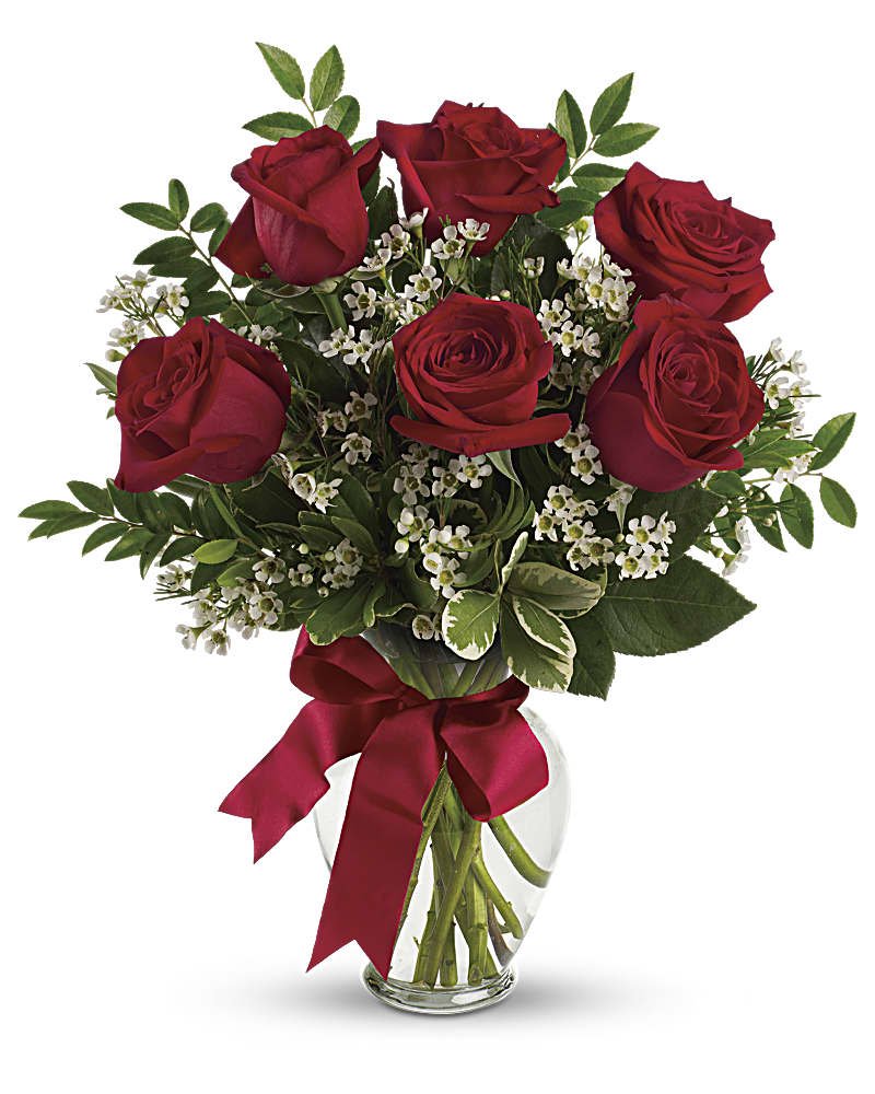 Thoughts of You Bouquet with Red Roses